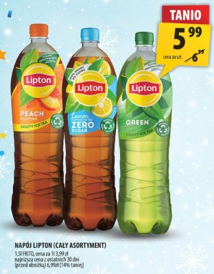 Napój Lipton Green (herbata mrożona zielona) 1.5l promocja w Arhelan