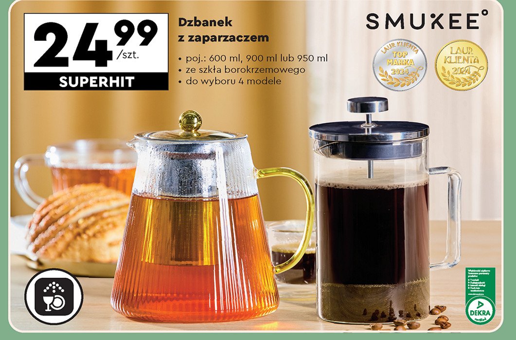 Dzbanek z zaparzaczem 950 ml Smukee promocja