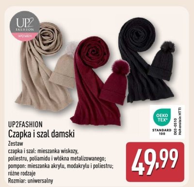 Czapka i szal damski UP2FASHION promocja w Aldi