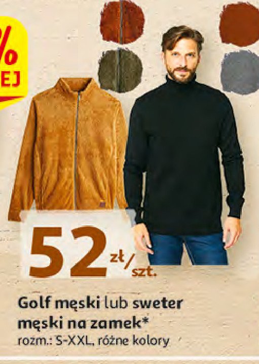 Sweter męski na zamek s-xxl Auchan inextenso promocja