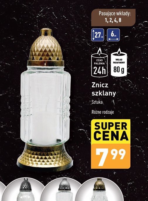 Znicz szklany 24h 80g promocja