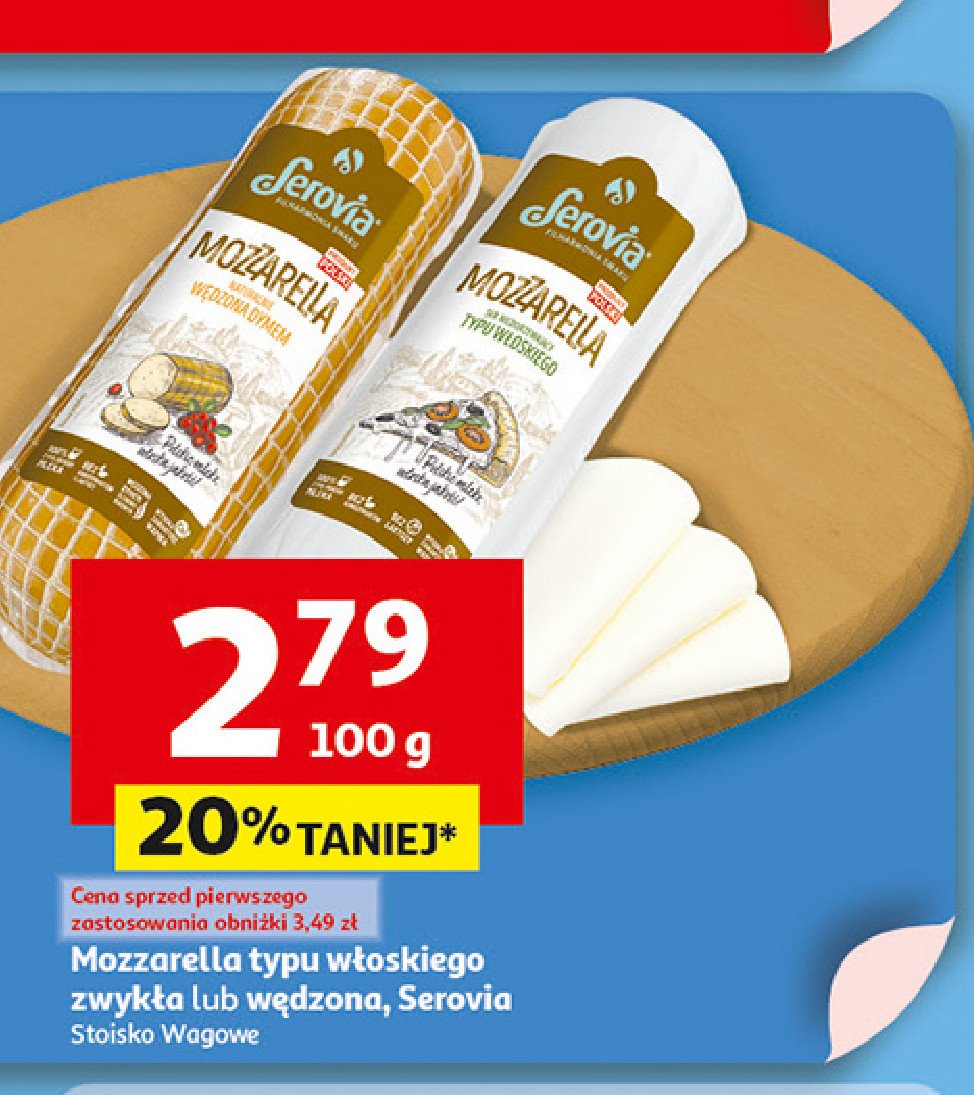 Ser mozzarella wędzona Serovia promocja w Auchan