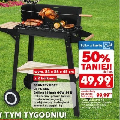Grill na kółkach ggw 84 b1 84 x 86 x 45 cm K-classic let's bbq promocja
