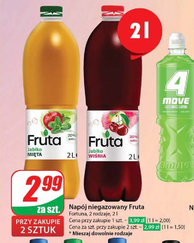 Napój jabłko wiśnia FRUTA promocja w Dino