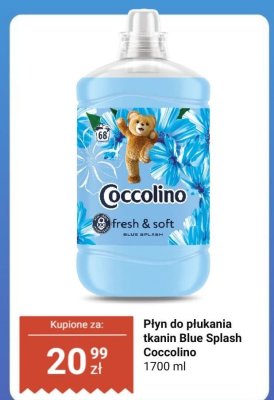 Płyn do płukania tkanin Blue Splash Coccolino 1700 ml promocja w Dino