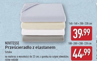 Prze艣cierad艂o z gumk膮 z elastanem 180-200 x 200-220 cm Novitesse promocja