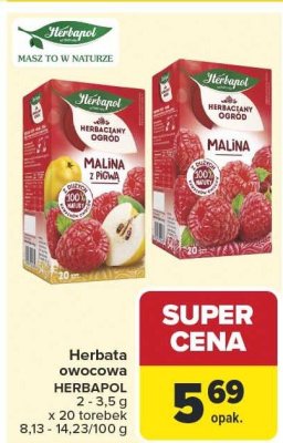 Herbata owocowa Herbapol Malina z pigwą promocja w Carrefour