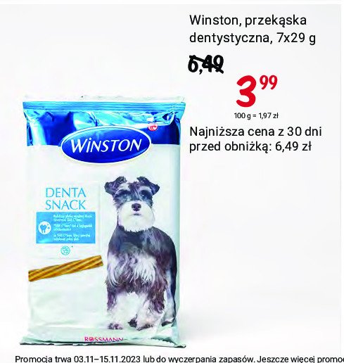 Przekąski dla psów z wapnem i omega 3 WINSTON DENTA SNACKS promocja