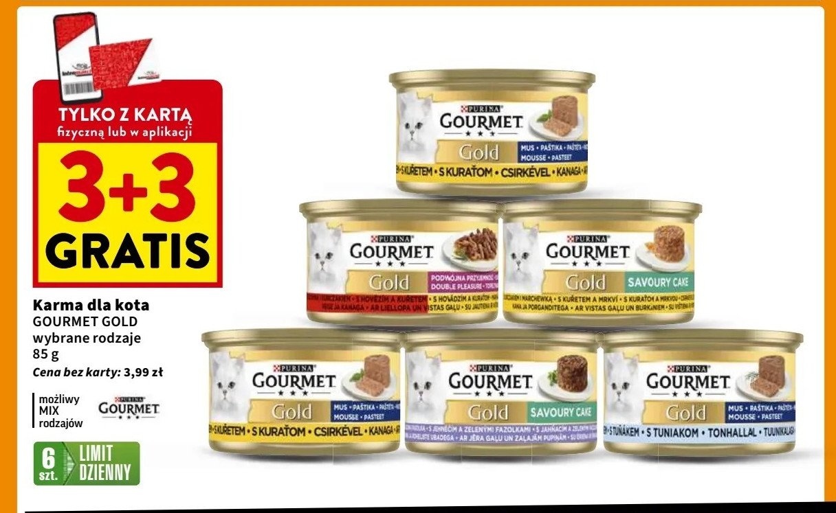 Karma dla kota z łososiem Purina gourmet gold promocja