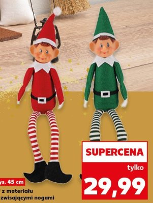 Elf z materiału ze zwisającymi nogami wys. 45 cm promocja w Kaufland