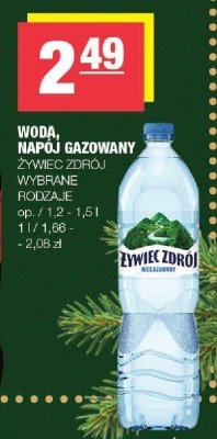 Woda, napój gazowany Żywiec Zdrój wybrane rodzaje promocja w SPAR