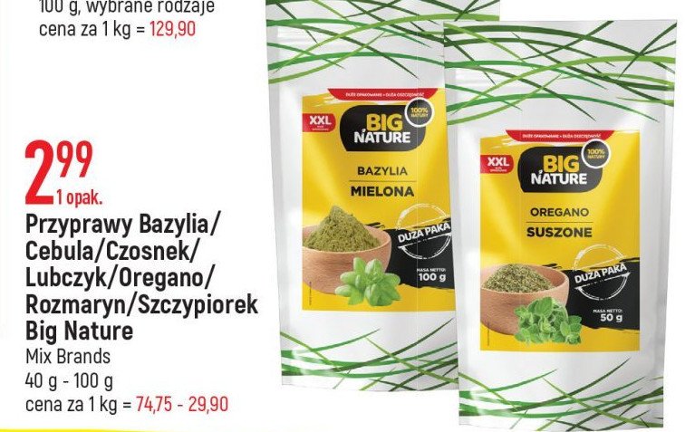 Rozmaryn suszony Big nature promocja