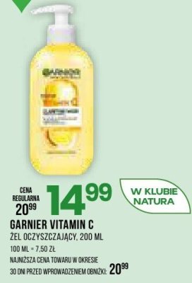 Żel oczyszczający Garnier Vitamin C, 200 ml promocja w Drogerie Natura