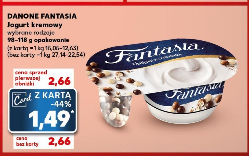 Jogurt z kulkami w czekoladzie Danone fantasia promocja