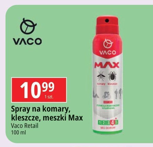 Spray na komary i kleszcze i meszki z panthenoelm Vaco max promocja w Leclerc