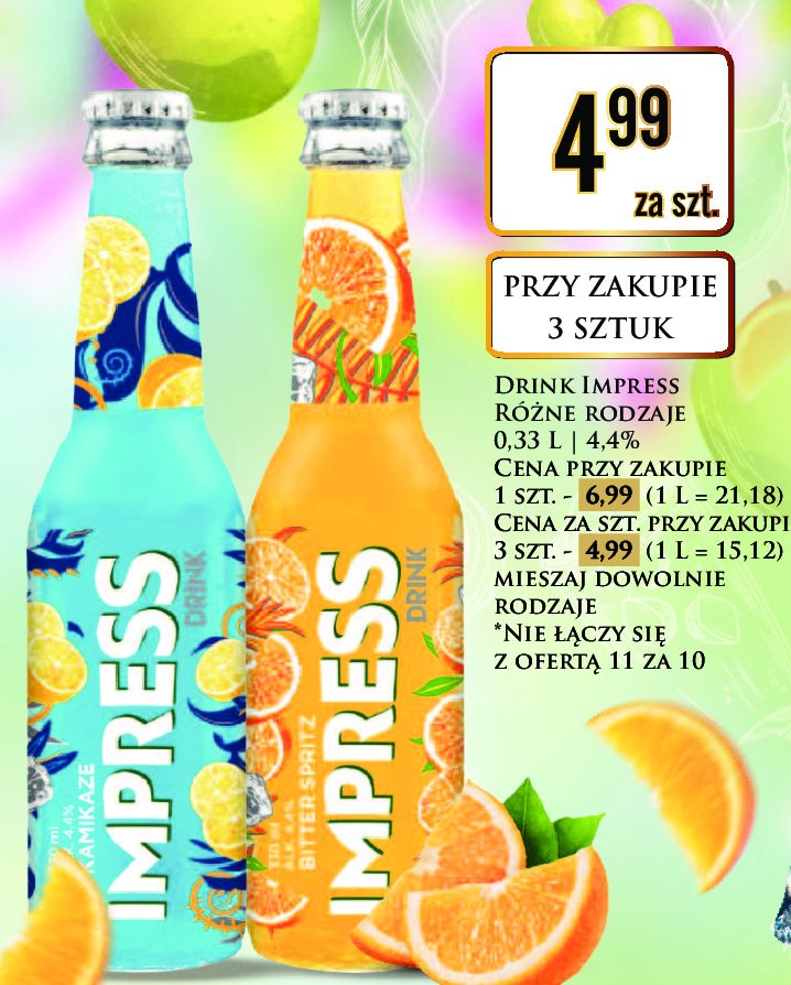 Drink kamikaze Sobieski impress promocja w Dino