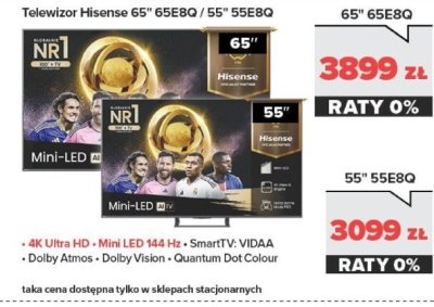 Telewizor 65" 65E8Q promocja w NEONET