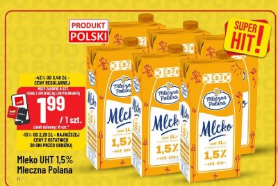 Mleko UHT 1,5% Mleczna Polana promocja w POLOmarket