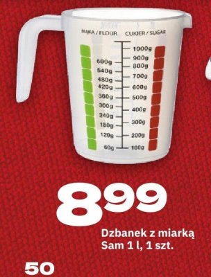 Dzbanek z miarką Sam 1 l, 1 szt. promocja w Twój Market