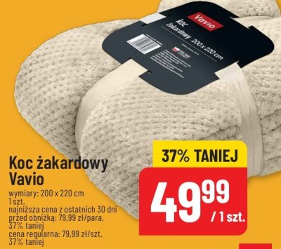 Koc żakardowy Vavio rozmiar: 200 x 220 cm 1 szt. promocja w POLOmarket