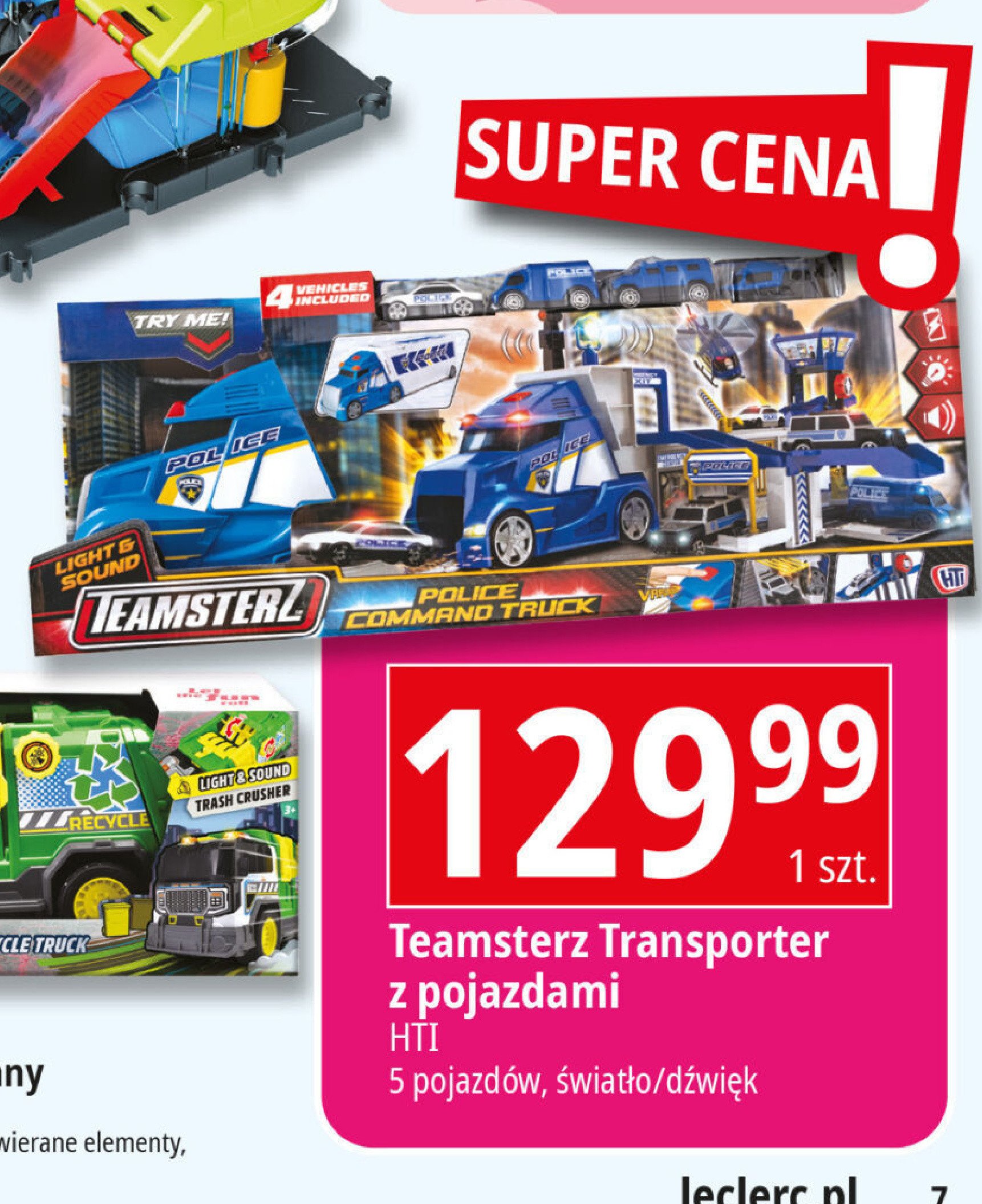 Transporter z pojazdami promocja w Leclerc