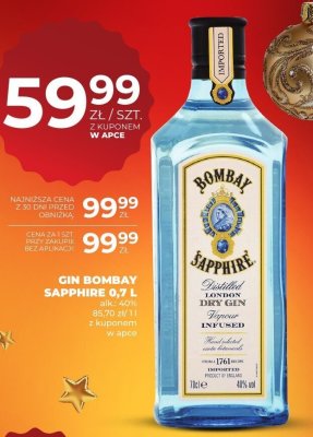 Gin Bombay Sapphire 0,7L promocja w Duży Ben