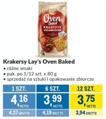 Krakersy Lay's Oven Baked promocja w Makro