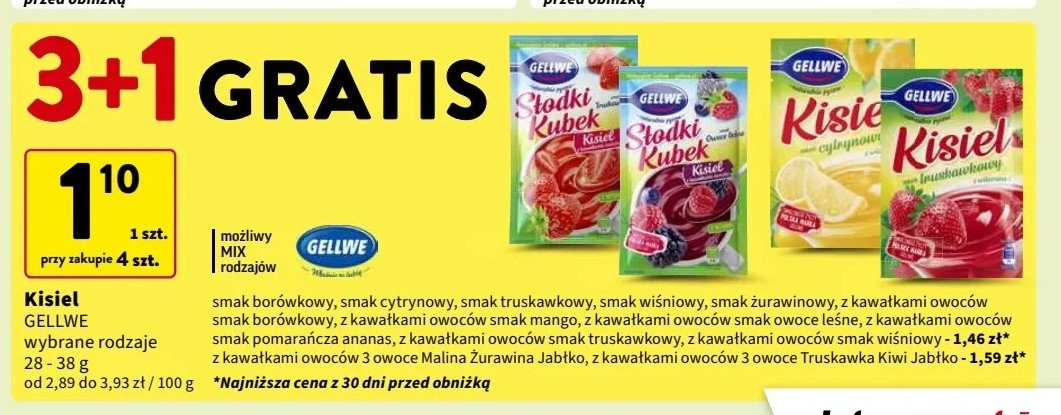 Kisiel truskawkowy Gellwe promocja