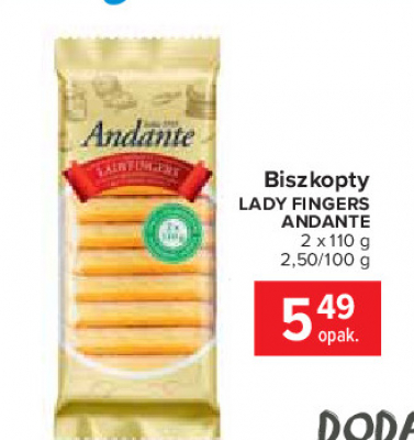 Biszkopty ladyfingers Andante promocja