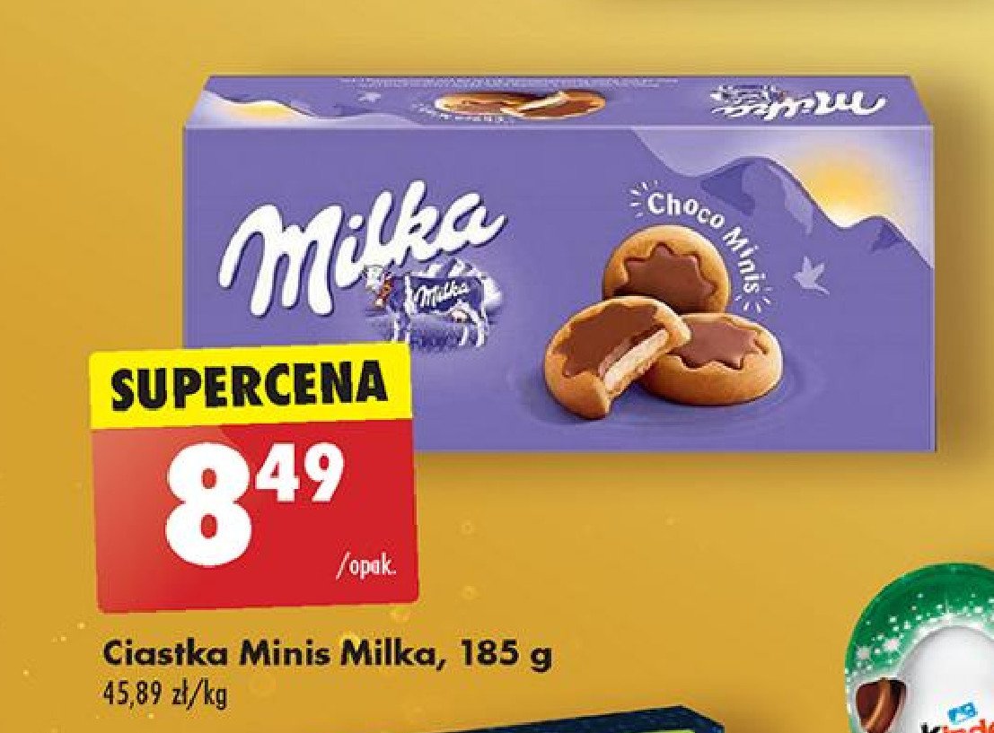 Ciastka w czekoladzie Milka chocominis promocja w Biedronka