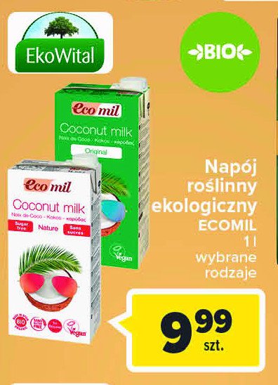 Napój kokosowy niesłodzony bio Ecomil promocje