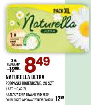 Podpaski higieniczne NATURELLA ULTRA promocja w Drogerie Natura