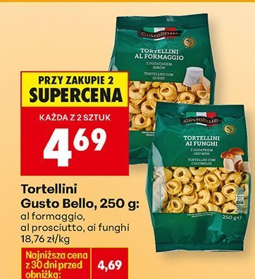 Tortellini Gusto Bello 250g: al formaggio, al prosciutto, ai funghi promocja w Biedronka