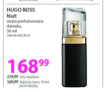 Woda perfumowana Hugo boss nuit pour femme Boss by hugo boss promocja