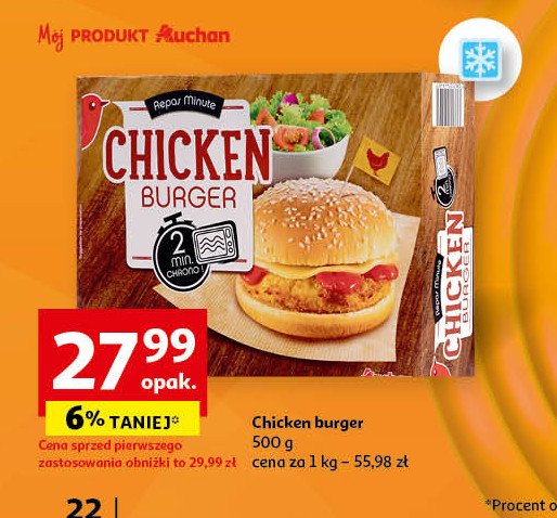 Chicken burger Auchan promocja