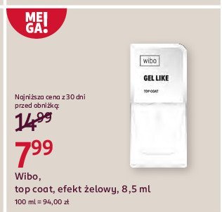 Utwardzacz do paznokci top coat Wibo promocja