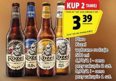 Piwo Kozel wybrane rodzaje 500 ml promocja w Prim Market