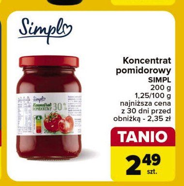 Koncentrat pomidorowy 30 % Simpl promocja