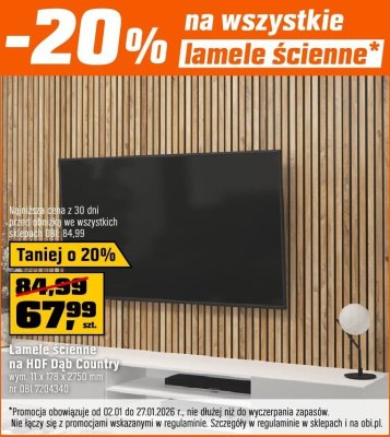 Lamele ścienne na HDF Dąb Country promocja w OBI