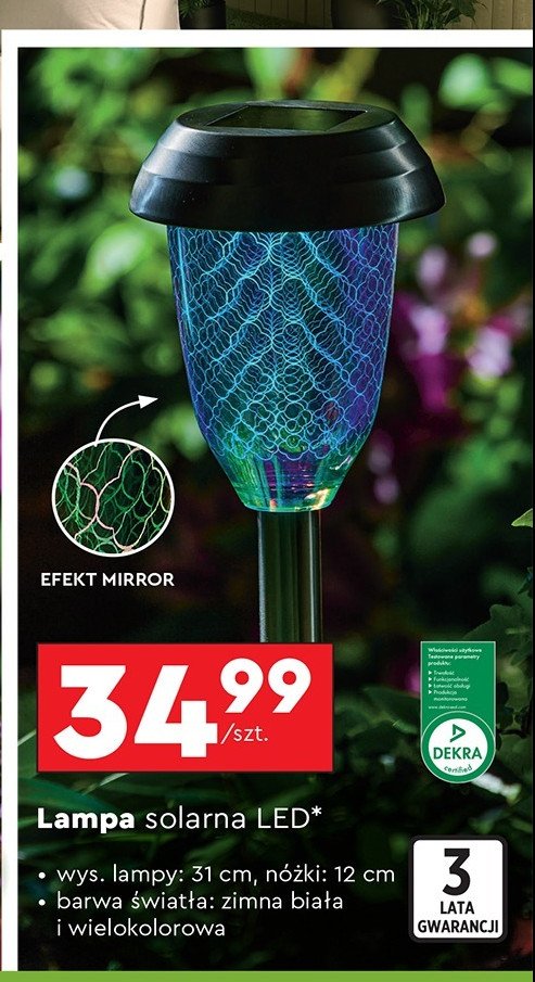 Lampa solarna 31 cm promocja w Biedronka