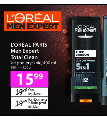 Żel pod prysznic total clean L'OREAL MEN EXPERT PURE CARBON promocja