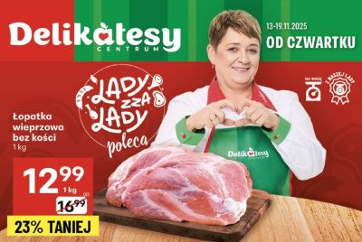 Łopatka wieprzowa bez kości promocja w Delikatesy Centrum