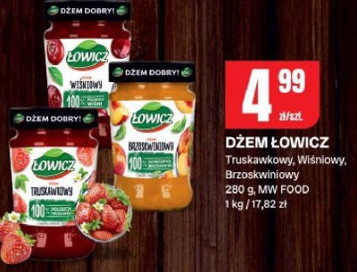 Dżem Łowicz Truskawkowy, Wiśniowy, Brzoskwiniowy promocja w Chorten