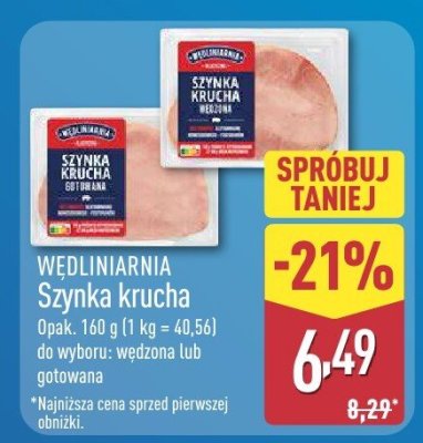 Szynka krucha gotowana promocja w Aldi