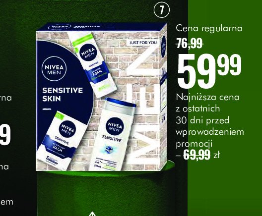 Zestaw w pudełku sensitive skin żel pod prysznic 250 ml +  pianka do golenia 200 ml + balsam po goleniu 100 ml Nivea men zestaw promocja