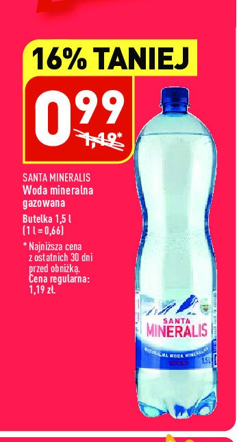 Woda gazowana Santa mineralis promocja