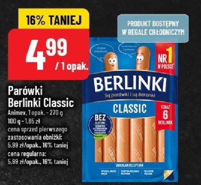 Parówki Berlinki Classic 4 pack promocja w POLOmarket