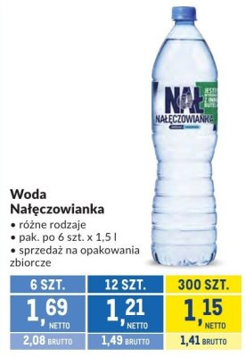 Woda Nałęczowianka różne rodzaje promocja w Makro