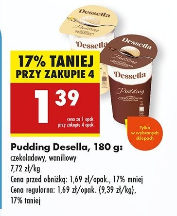 Pudding czekoladowy Dessella promocja w Biedronka