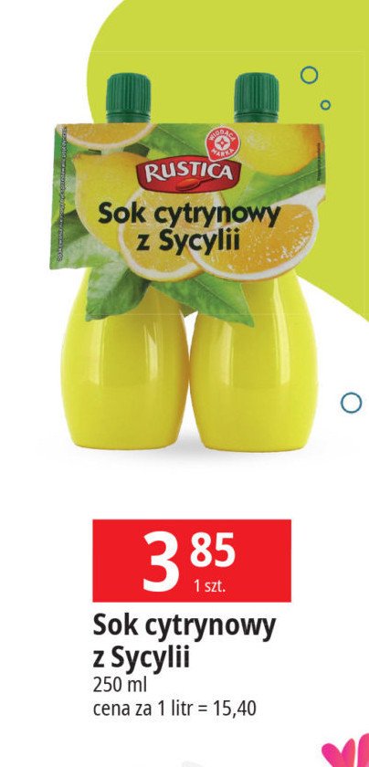 Sok cytrynowy z sycylii Wiodąca marka rustica promocja